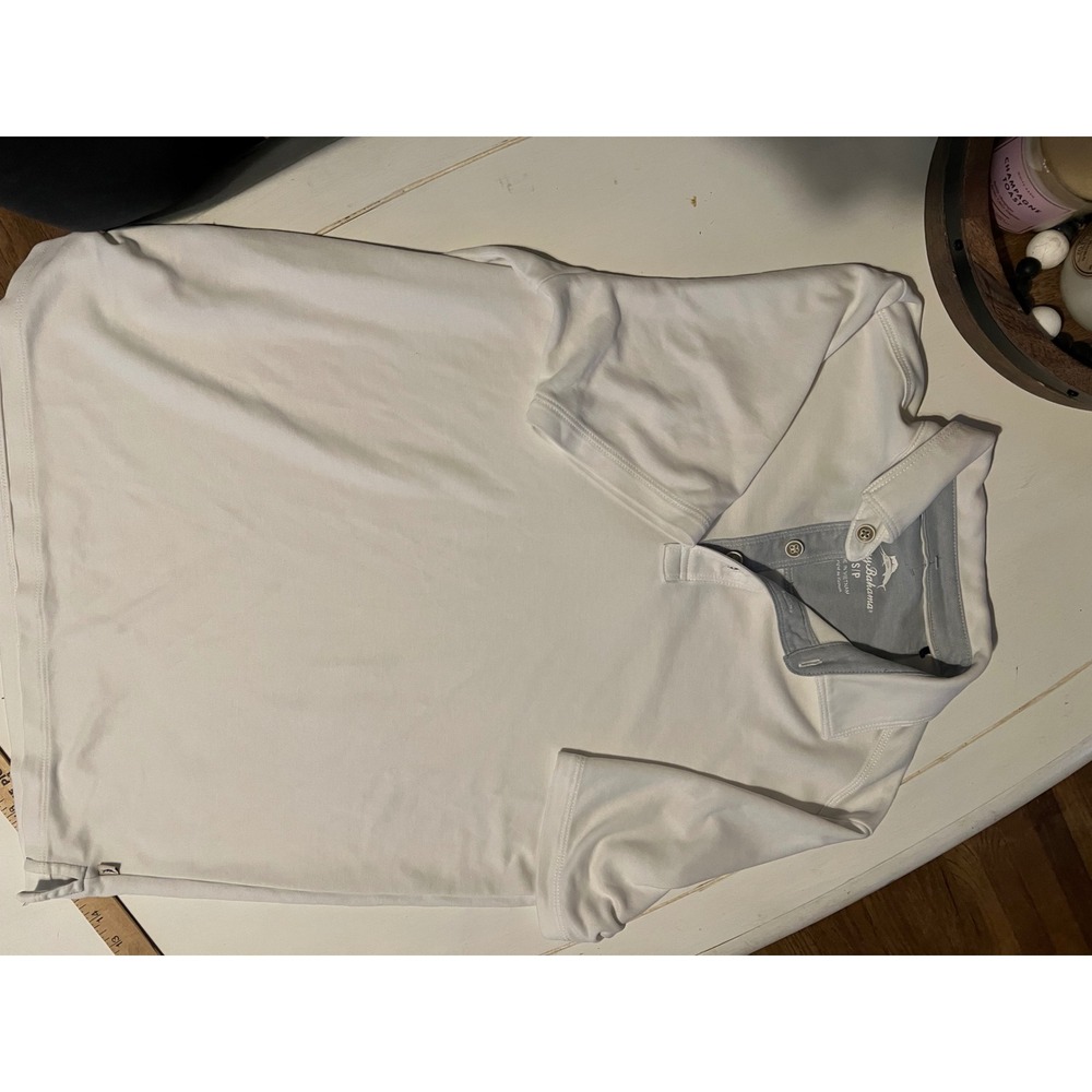 Tommy Bahama Men's Small White Polo Shirt Tencel Lyocell Performance Golf